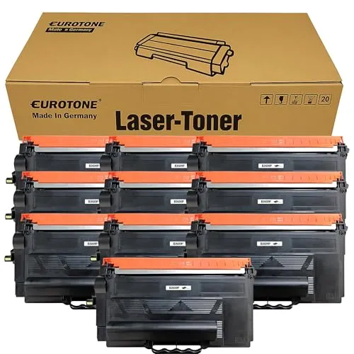 10 cartucce toner Eurotone compatibili con Brother 3600XL – Nere – per Brother DCP-L 5510 DW, Brother HL-L 5210 DN