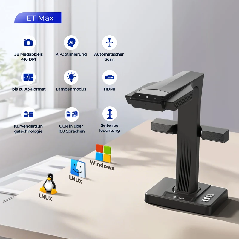 CZUR ET-Serie Professioneller Buchscanner