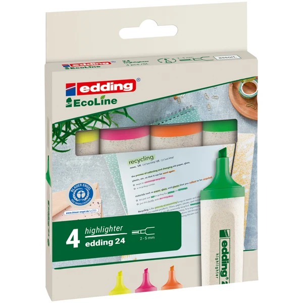 Evidenziatore 24 Ecoline Astuccio 4 Colori | Edding