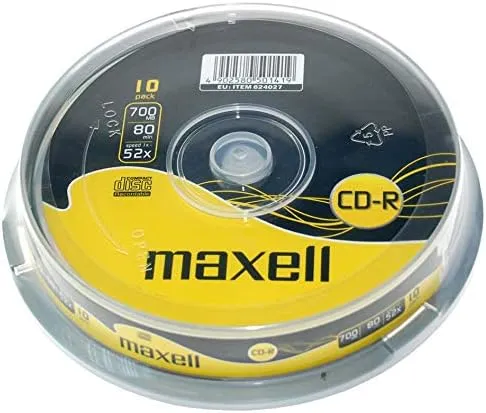 Maxell CD-R 80 52x X 10 PACK SPINDLE, 624027