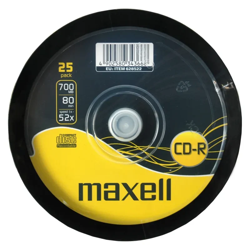 Maxell CD-R 80 52x X 25 PACK SPINDLE, 628522