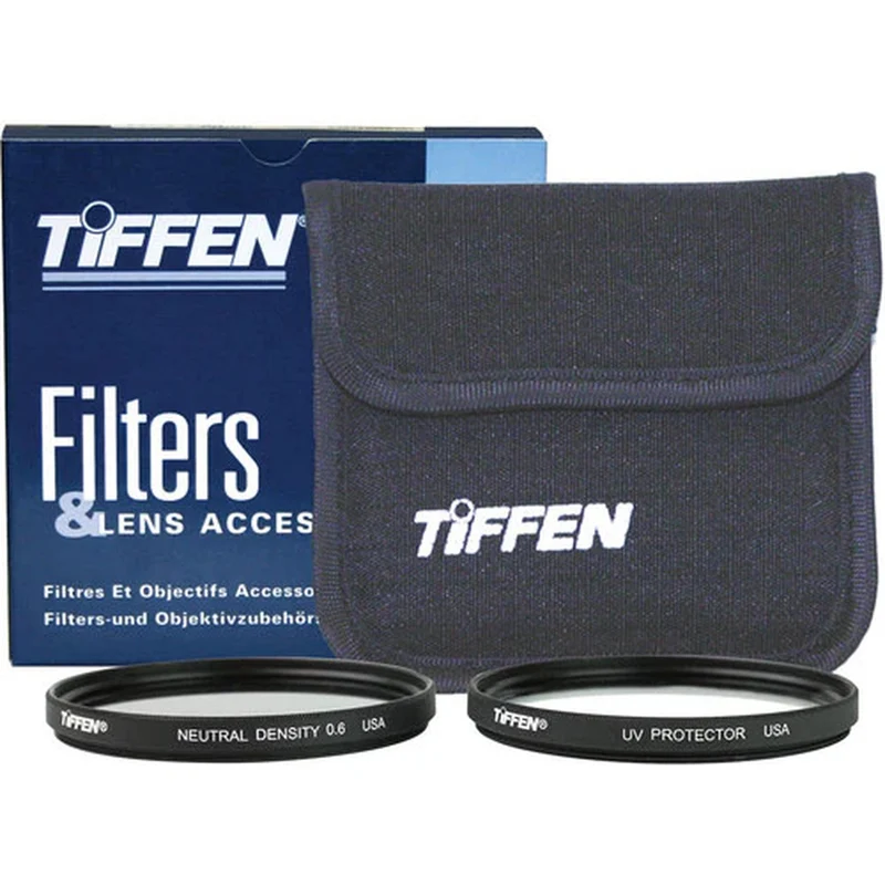 Tiffen 49mm Video Twin Pack (trasparente, densità neutra (ND) 0.6 e custodia morbida)