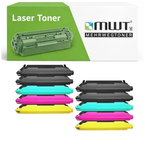 10 cartucce toner riutilizzabili compatibili con Dell 1230C – Nero/Ciano/Magenta/Giallo – per 1235c, 1235cn