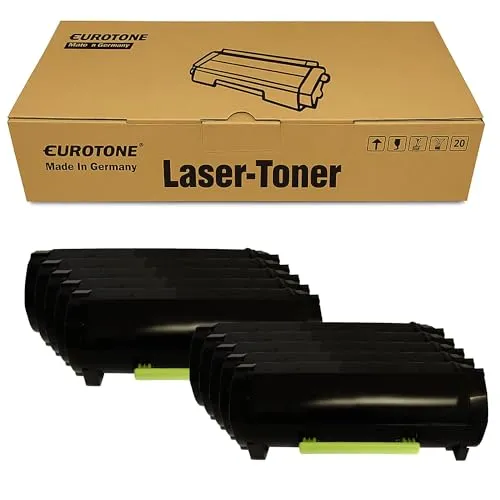 10 cartucce toner Eurotone compatibili con Lexmark 51B2000 – Nere – per Lexmark MS 317 dn, Lexmark MS 317 n