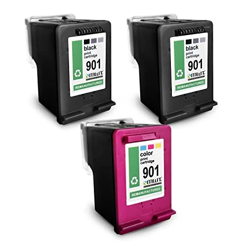 3 cartucce di inchiostro toner riutilizzabili compatibili con HP 901XL – Nero/Ciano/Magenta/Giallo
