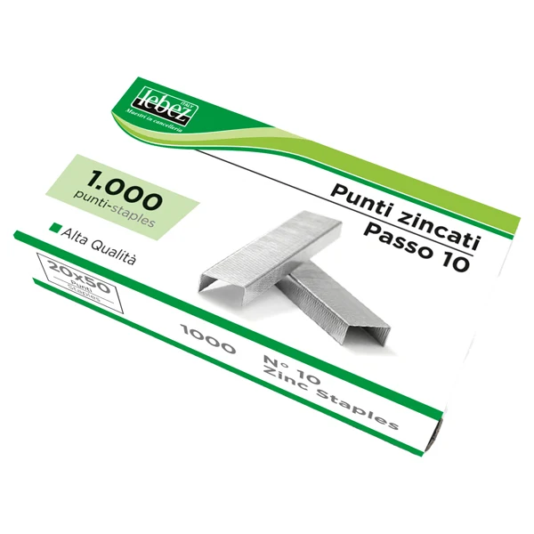 Punti Zincati Lebez P10 – Passo 10 – Conf. 20 x 1000 Punti