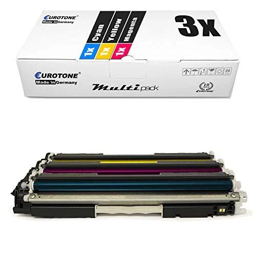 3 cartucce toner Eurotone compatibili con HP CE311A – Ciano/Magenta/Giallo – per HP TopShot LaserJet Pro M 270 Series, HP TopShot LaserJet Pro M 275