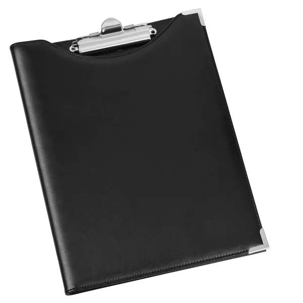 Portablocco in similpelle con tasca - nero - 24x31 cm - Lebez