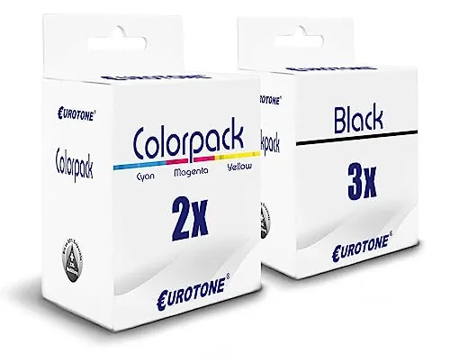 5 cartucce d'inchiostro Eurotone per HP NO302XL – Nero/Ciano/Magenta/Giallo