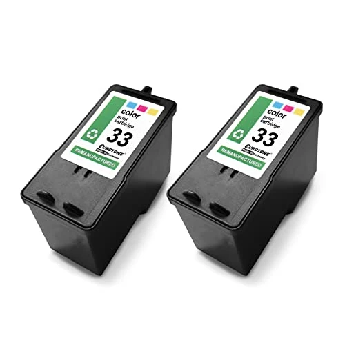 2 cartucce d'inchiostro Eurotone compatibili con Lexmark 33XL – Multicolore – per stampanti HP OfficeJet 6100 e-Printer e HP OfficeJet 6600 e-All-in-One.