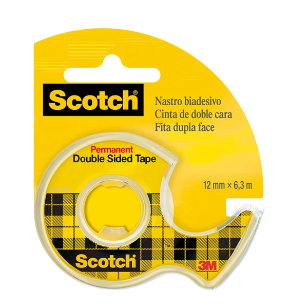 Nastro biadesivo in chiocciola 665 - 12 mm x 6,3 m - acrilico - trasparente - Scotch