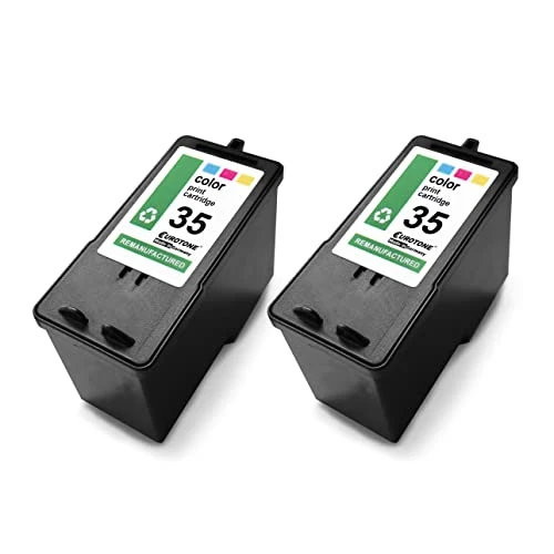 2 cartucce d'inchiostro Eurotone compatibili con Lexmark 35XL – Multicolore – per stampanti HP OfficeJet serie 6800 e HP OfficeJet 6812