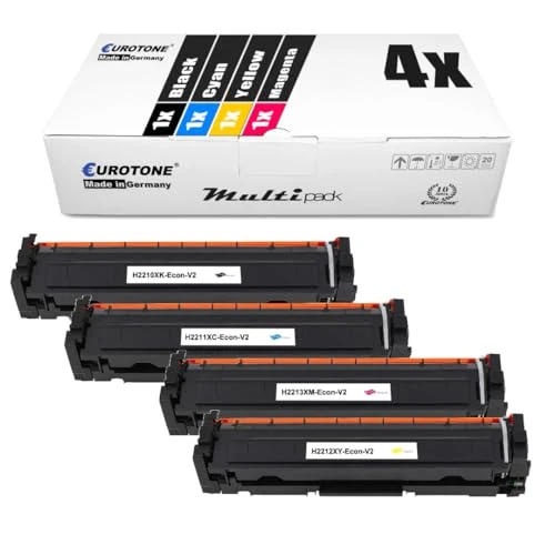 4 cartucce toner Eurotone compatibili con HP W2210X – per HP Color LaserJet Pro MFP M 283 cdw, HP Color LaserJet Pro M 255 dw
