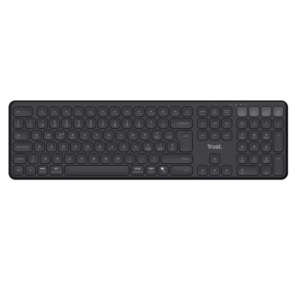 Tastiera Wireless Multi-Dispositivo Nero – 4 Connessioni Bluetooth/USB, Scissor, 55% Riciclata - Trust