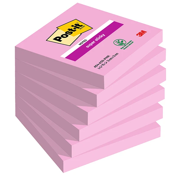 Post-it Super Sticky 76x76 mm Rosa conf. 6 blocchetti – 3M