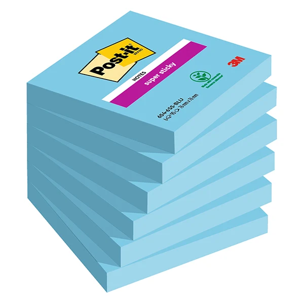 Post-it Super Sticky 76x76 mm Azzurro conf. 6 blocchetti – 3M