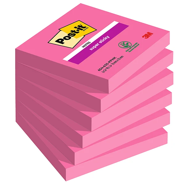 Post-it Super Sticky 76x76 mm Rosa Power conf. 6 blocchetti – 3M