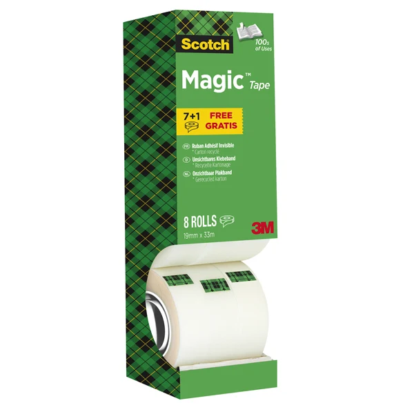 Nastro Adesivo Magic 810 19mm x 33mt Value Pack 7+1 Invisibile – Scotch