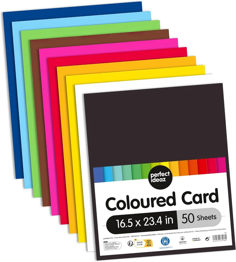 PERFECT IDEAS A2 ART PAPER 50 SHEETS COLOURED
