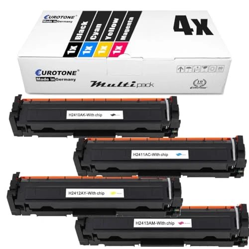 4 cartucce toner Eurotone compatibili con HP W2410A – per HP Color LaserJet Pro M 155 nw, HP Color LaserJet Pro M 180 Series
