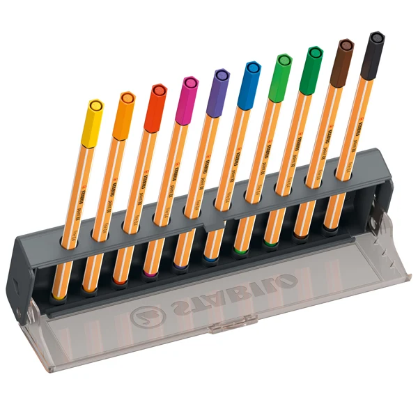 Fineliner Stabilo Point 88 Click Set – Tratto 0,4 mm | 10 Colori Assortiti | Conf. 10 pz