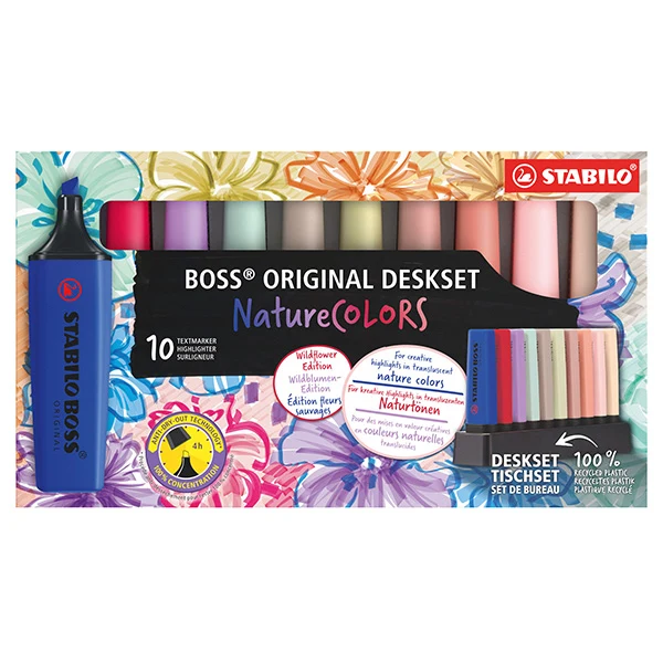 Evidenziatore Stabilo Boss Wildflowers – Edizione Speciale | Tratto 2-5 mm | Anti-Dry-Out 4h