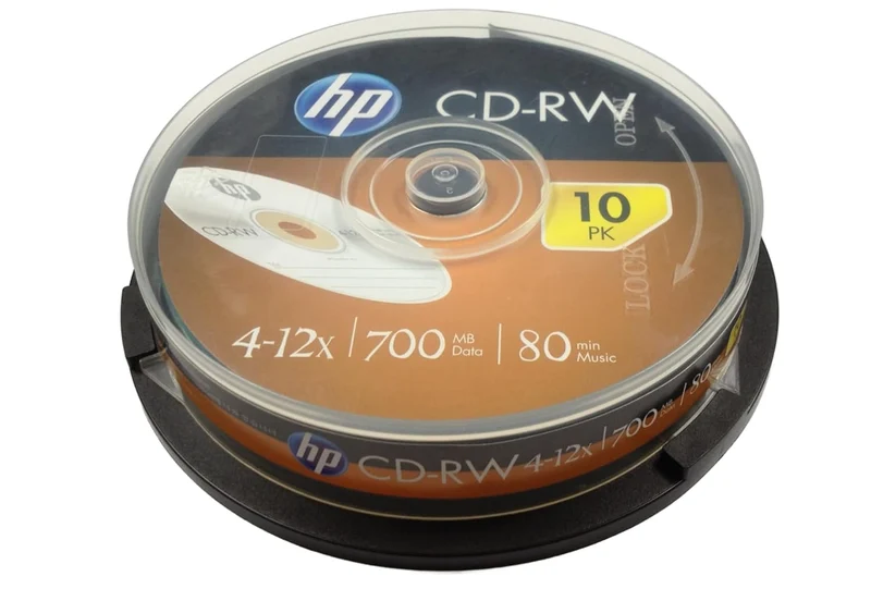 HP CDRW80 4X-12X 10Pk cake box 700MB CWE00018-3