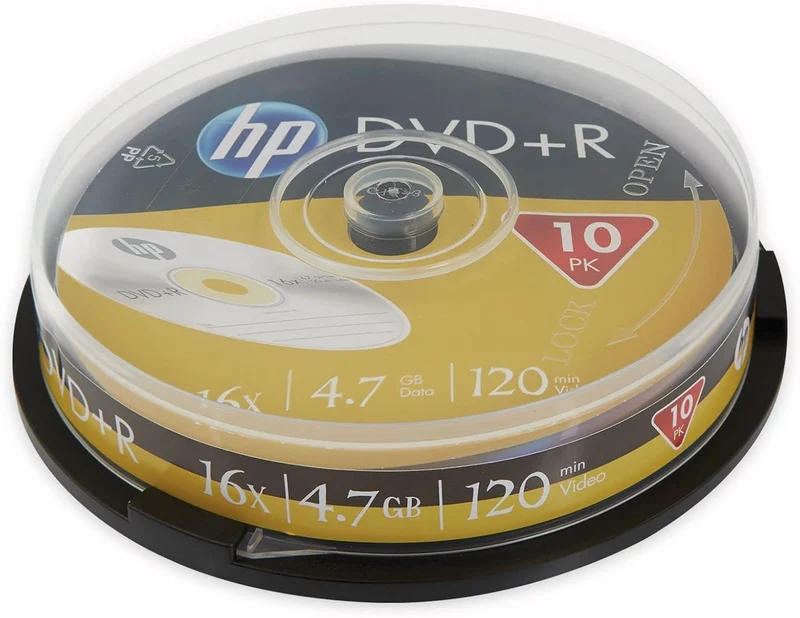 HP DVD+R 16X 10Pk cake box 4.7GB DRE00027-3