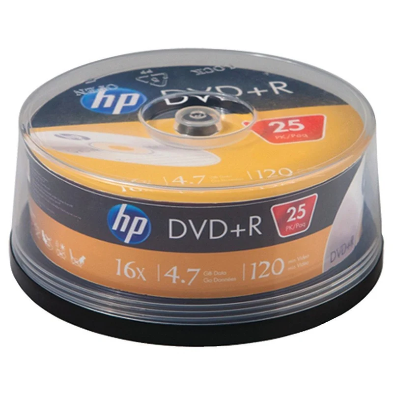 HP DVD-R IJ PRINT 16X 25Pk cake box 4.7GB
