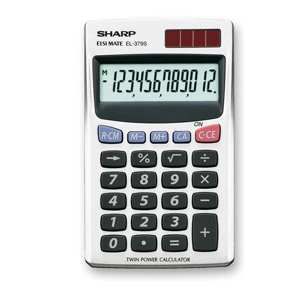 Calcolatrice Tascabile EL-379SB 12 Cifre Ultra Sottile Doppia Alimentazione - Sharp