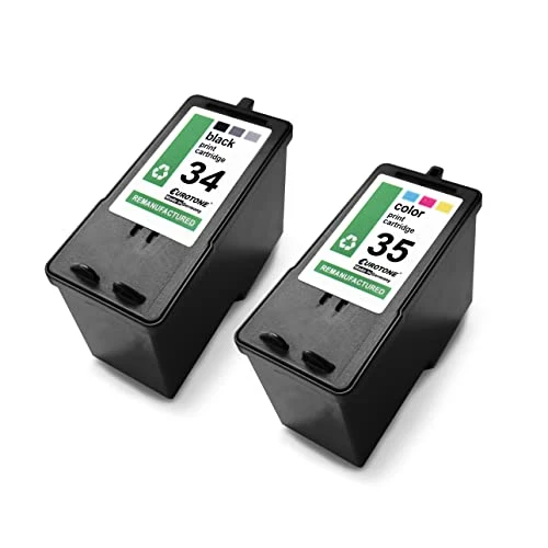 2 cartucce d'inchiostro Eurotone compatibili con Lexmark 34XL – Multicolore/Nero – per stampanti HP OfficeJet serie 6800 e HP OfficeJet 6812