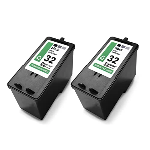 2 cartucce d'inchiostro Eurotone compatibili con Lexmark 32XL – Nero – per stampanti HP OfficeJet serie 6600 e HP OfficeJet 6700 Premium.