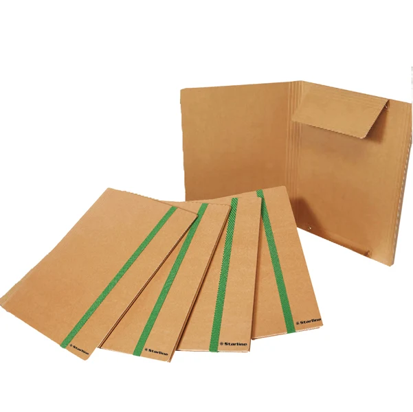 Cartelline Eco 3 Lembi con Elastico Cartoncino Riciclato Avana Dorso 4 cm 25x35 cm Conf. 5 pz | Starline