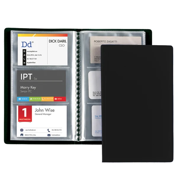Porta Biglietti da Visita 20 Buste 12,5x20,5 cm Nero | Favorit