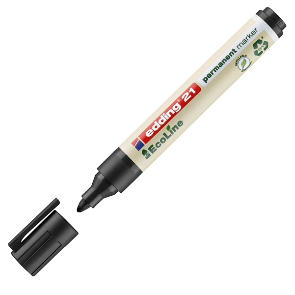 Marcatore 21 Indelebile Ecoline Punta Conica – Nero, Rosso o Blu, Conf. 10 Pz. | Edding