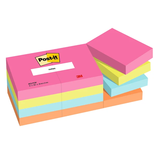 Post it colori Popmistic – 100 Foglietti Adesivi in 3 Formati - 3M