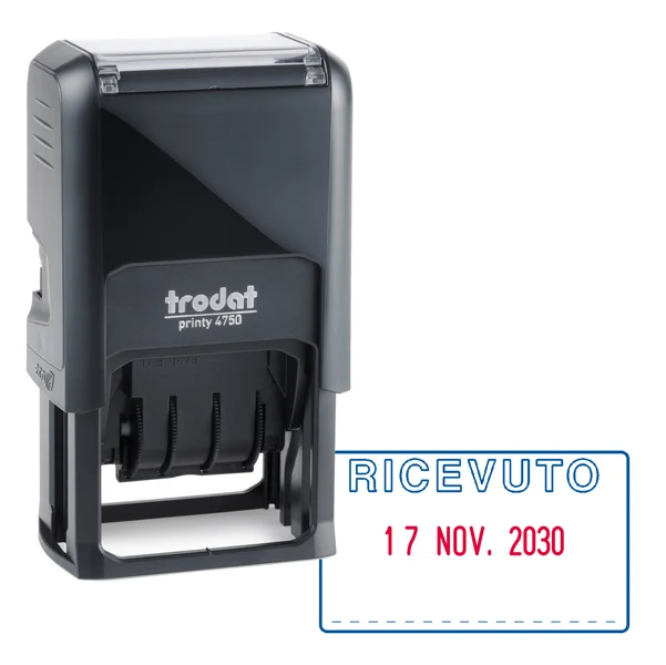 Timbro Printy 4750/L Datario Bicolore – Pagato, Ricevuto o Registrato - Trodat