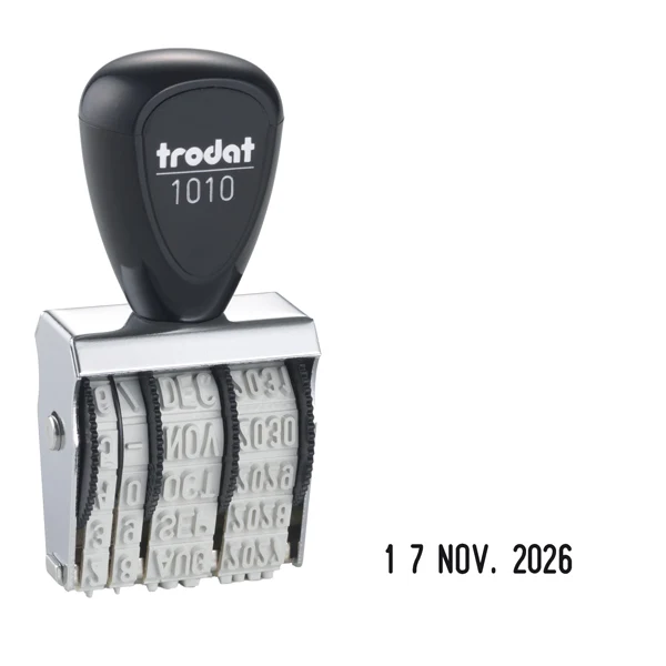 Datario Manuale 1010 – Caratteri 4mm, Regolazione a Rotelle - Trodat
