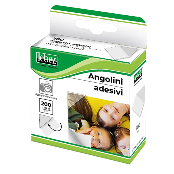 Angoli Adesivi per Foto Trasparenti Conf. 200 pz per Album e Scrapbooking | Lebez
