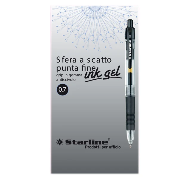 Roller Gel a Scatto Punta 0,7 mm Inchiostro Gel 3 Colori Conf. 12 pz | Starline