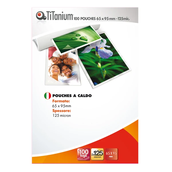 Pouches per Government Card 65x95 mm 2x125 Micron Conf. 100 Pezzi - Titanium