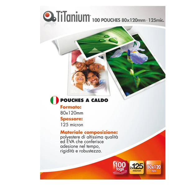Pouches per Swiss Card 80x120 mm 2x125 Micron Conf. 100 Pezzi - Titanium