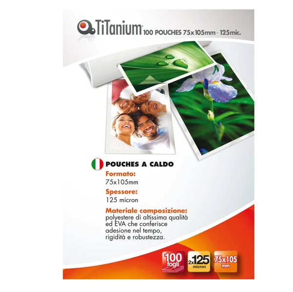 Pouches per Jumbo Card 75x105 mm 2x125 Micron Conf. 100 Pezzi - Titanium