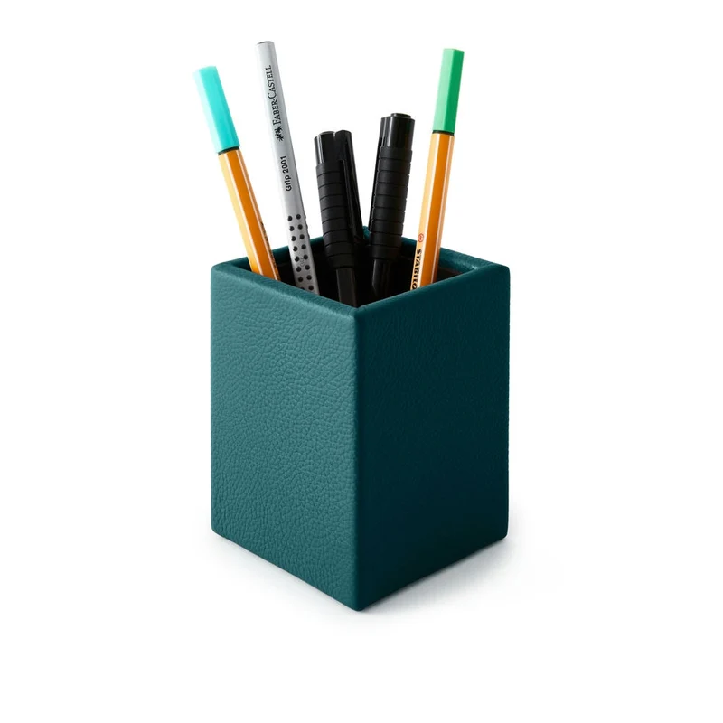 Portapenne Atena Vera Pelle Italiana Quadrato 17 Colori Made in Italy