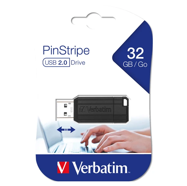 Chiavetta USB Verbatim Store 'n' Go 32 GB – Pen Drive Pin Stripe Nera