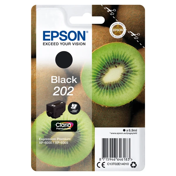 Cartuccia Originale Epson Serie 202 “Kiwi” – Nero (T02E1), Ciano (T02E2), Magenta (T02E3), Giallo (T02E4)