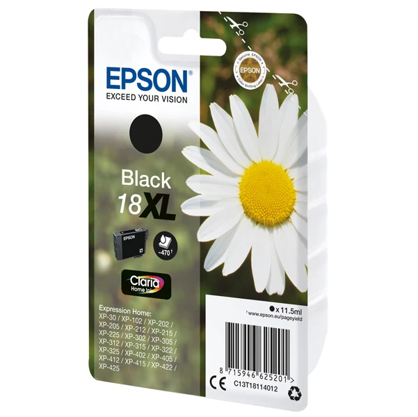 Cartuccia Originale Epson Serie 18XL “Margherita” Alta Capacità – Nero (T1811), Ciano (T1812), Magenta (T1813), Giallo (T1814)