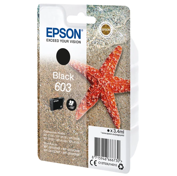 Cartuccia Originale Epson Serie 603 “Stella Marina” – Nero, Ciano, Magenta, Giallo