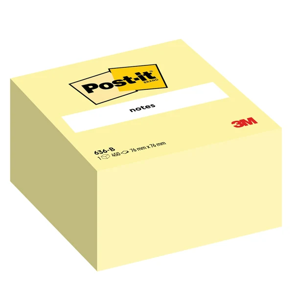 Cubo Post-it 76x76 Giallo Canary – 450 Foglietti Adesivi - 3M