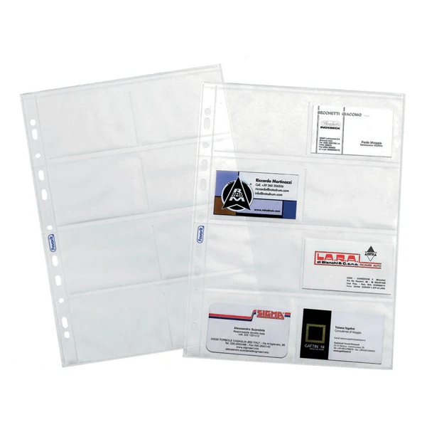 Buste Forate A4 PPL Porta Biglietti da Visita 8 Tasche Conf. 10 pz | Favorit
